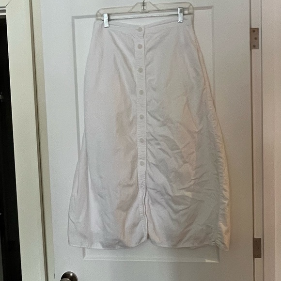 Gap Button Front Midi A-Line Skirt White 8-10 - Picture 1 of 8